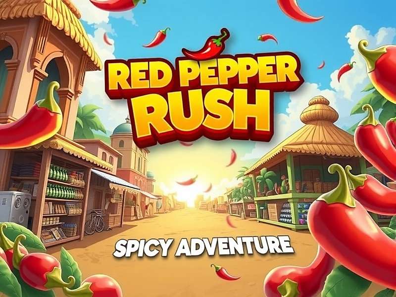 Red Hot Pepper Rush game cover showing spicy adventure in Indian market