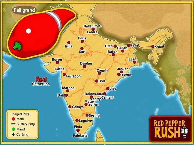 Red Hot Pepper Rush map showing Indian cities featured in the game