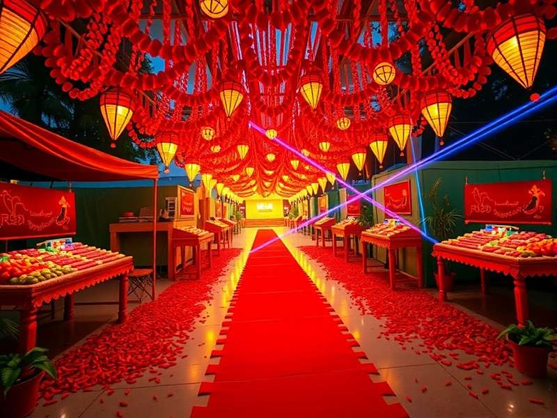 Red Hot Pepper Rush Diwali special event with decorated market