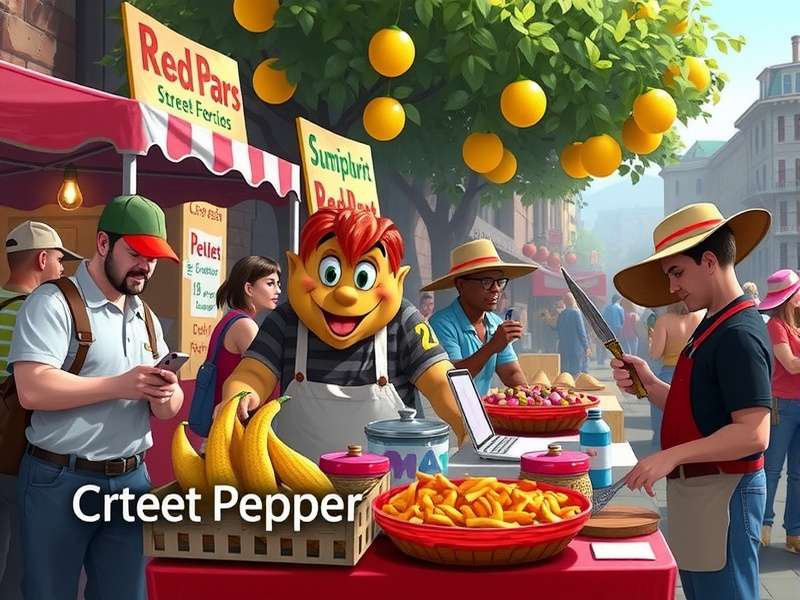Red Hot Pepper Rush community event with players and street food vendors